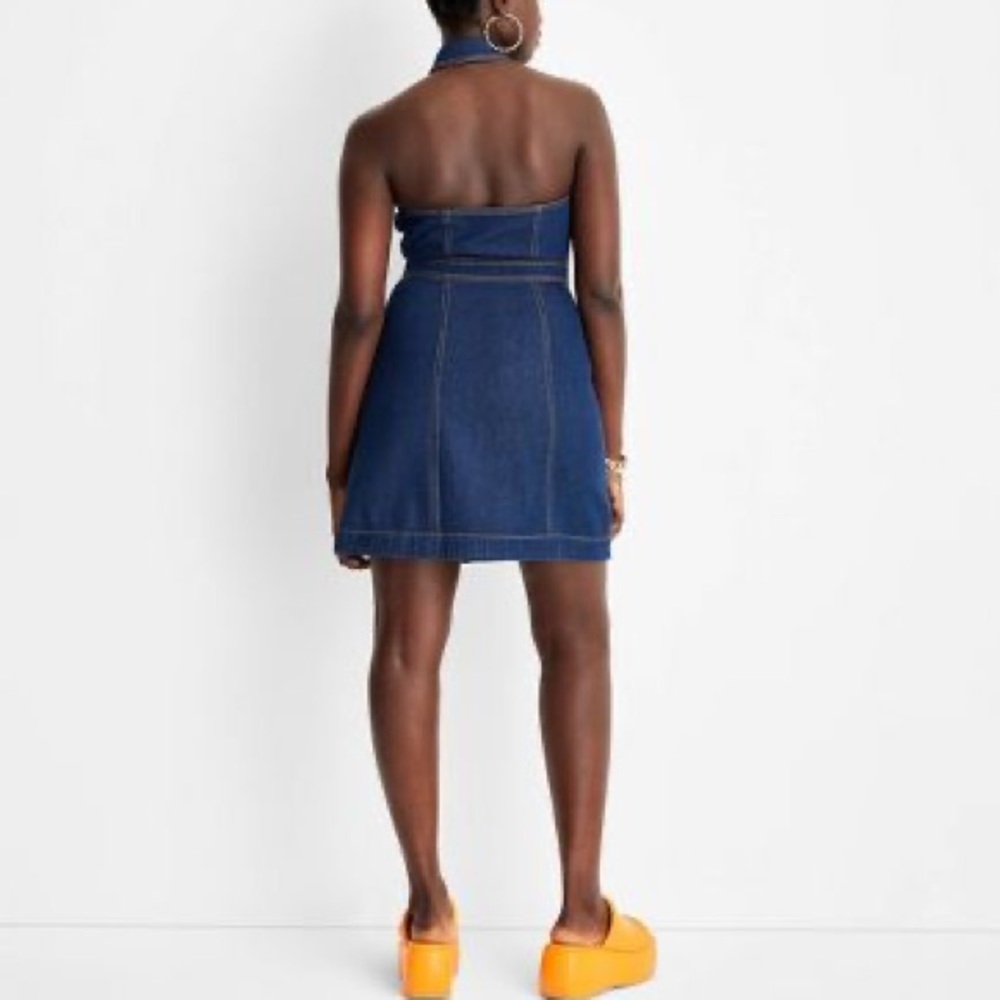 Future Collective™ with Alani Noelle, Blue Collared Denim Mini Dress - Picture 2 of 4